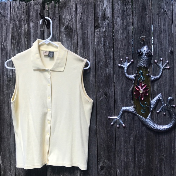 Yellow Button down Womens - Picture 2 of 8